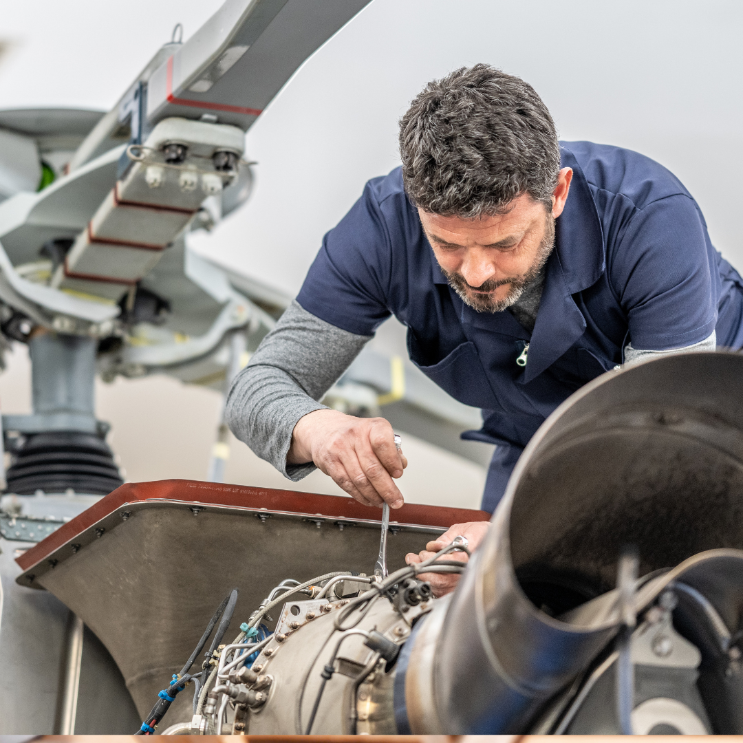 Mechanical engineer working on a propeller.