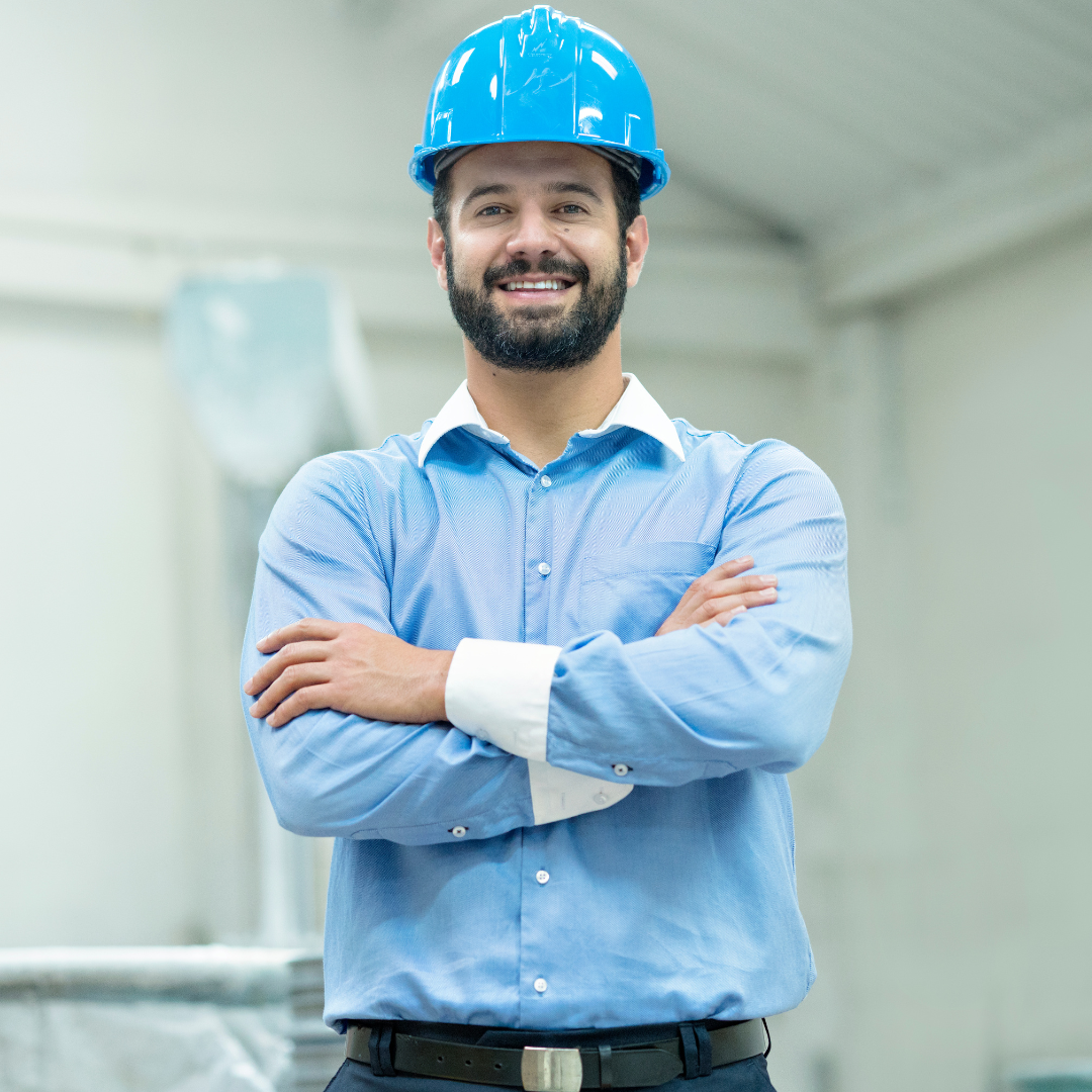 Engineer wearing hardhat