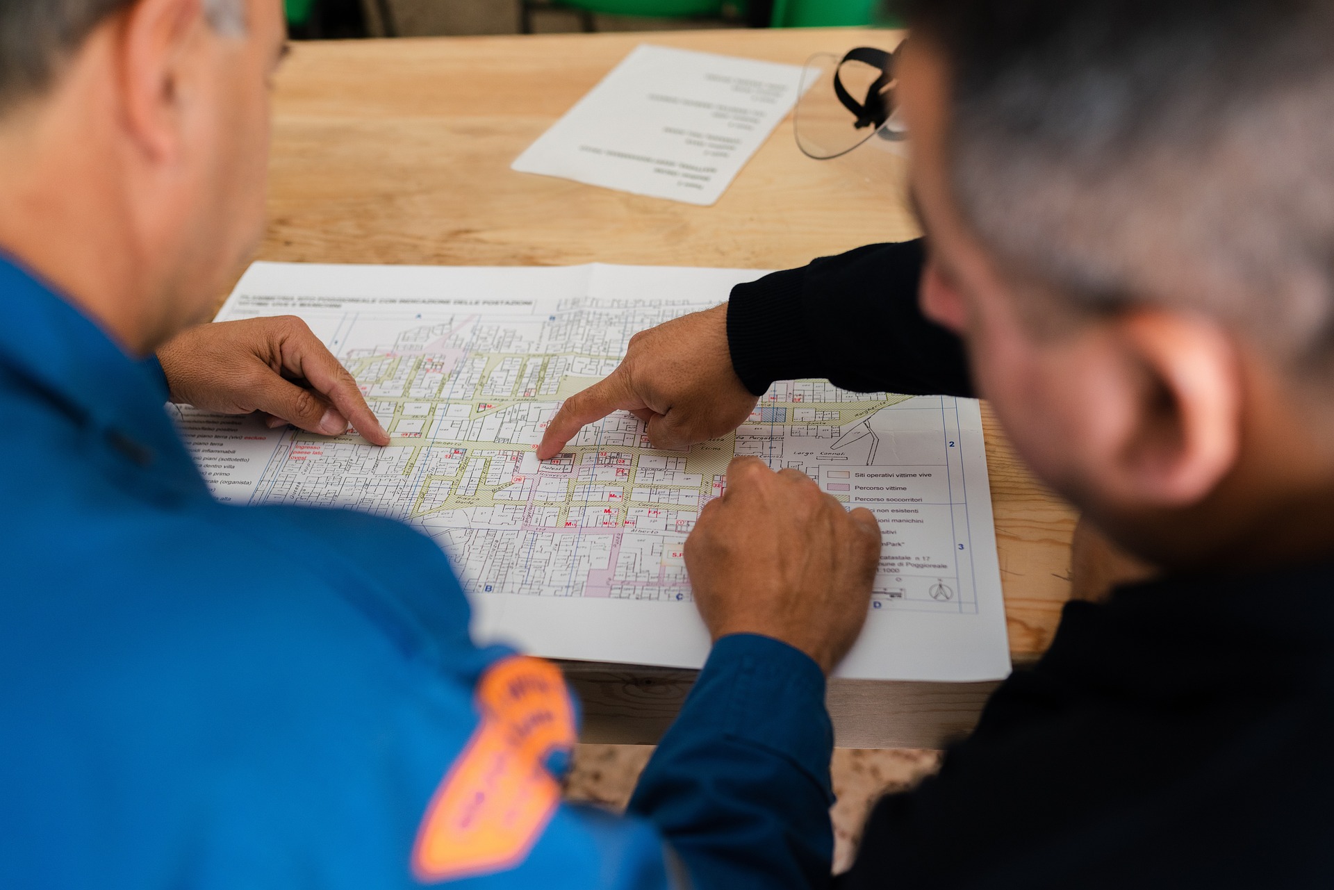 Structural engineers discussing structural plans