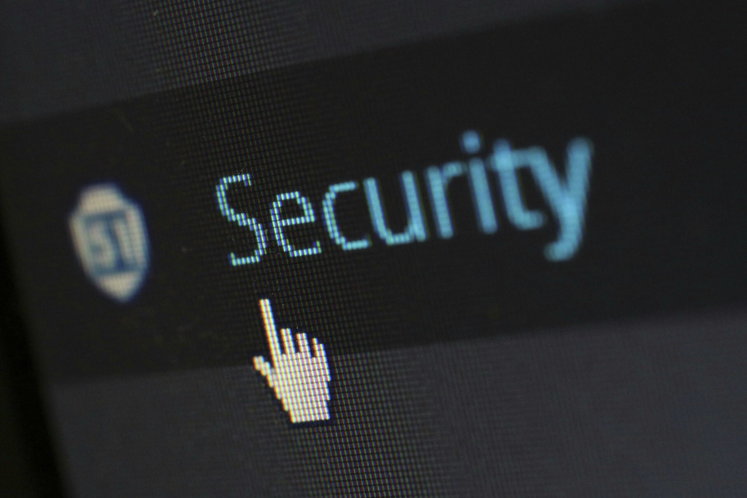 A mouse pointer hovering over a link named "Security".